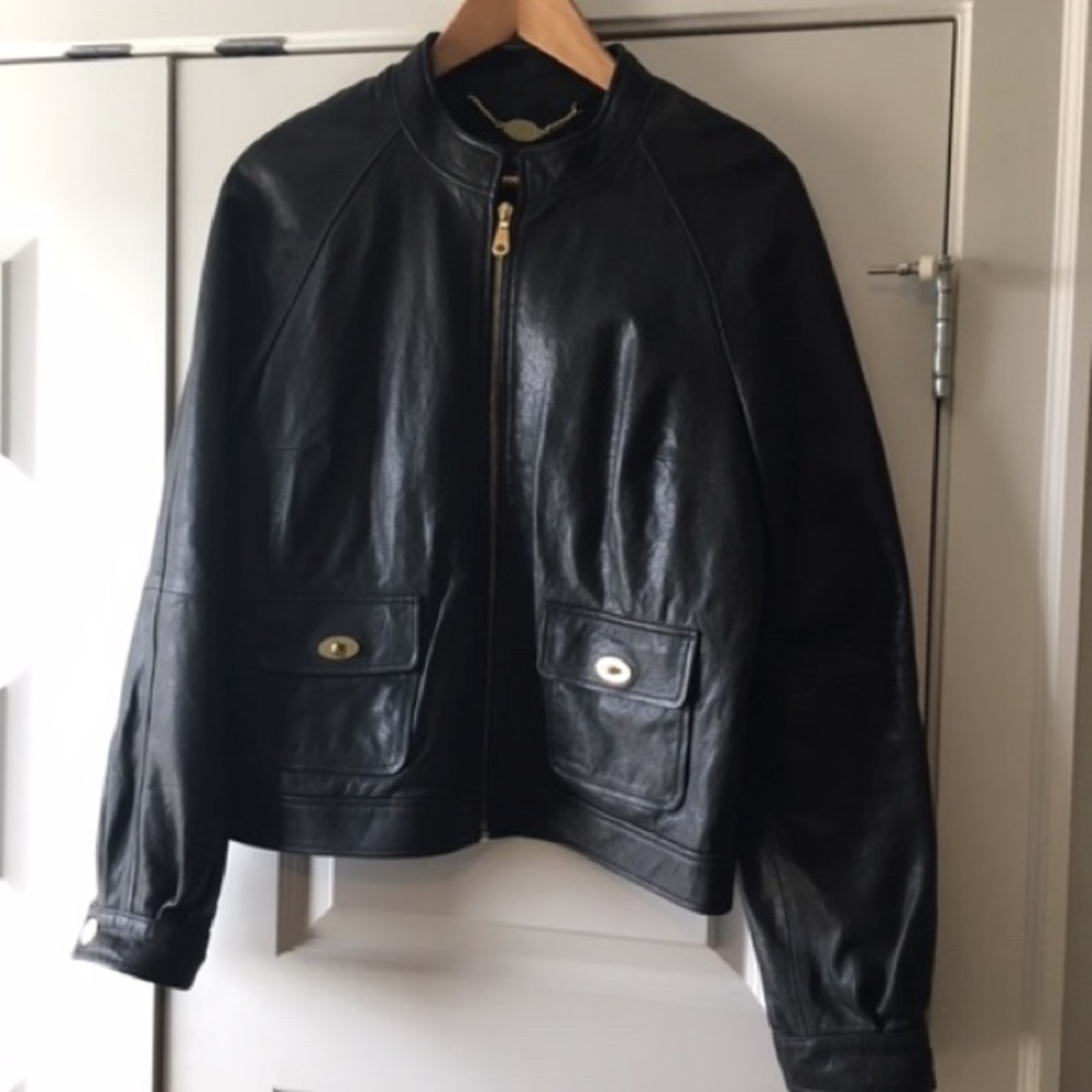 Mulberry ladies leather jacket- black.